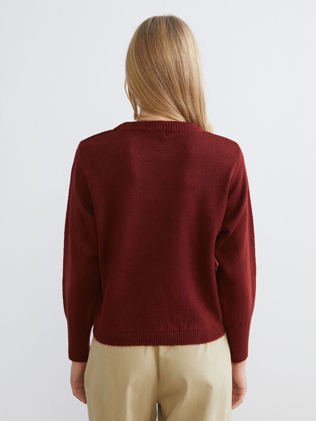 سترة تريكو بياقة دائرية للسيدات-3