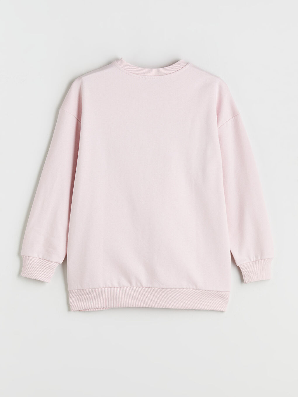 Pembe Boston Nakışlı Oversize Kadın Kalın Sweatshirt-5
