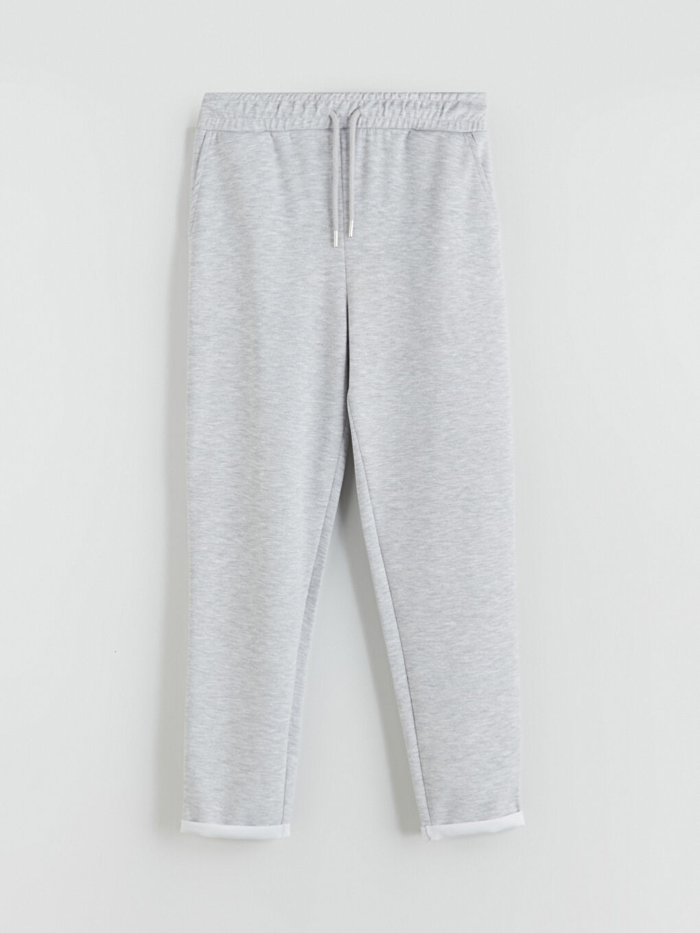 Gri Beli Lastikli Kadın Eşofman Altı-4