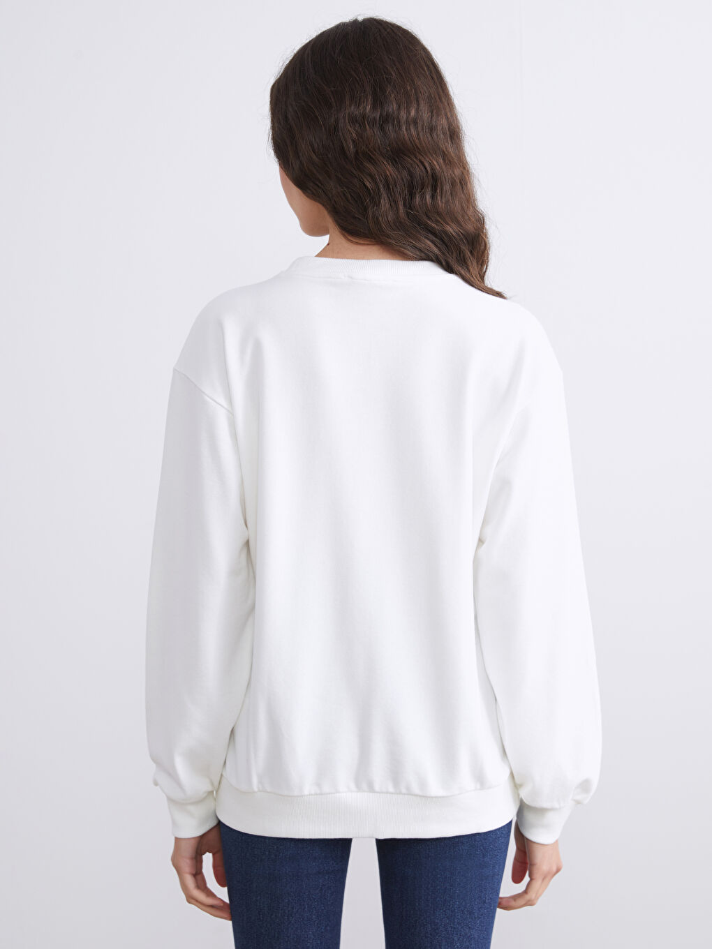 Ekru San Francisco Baskılı Oversize Kadın Sweatshirt-3