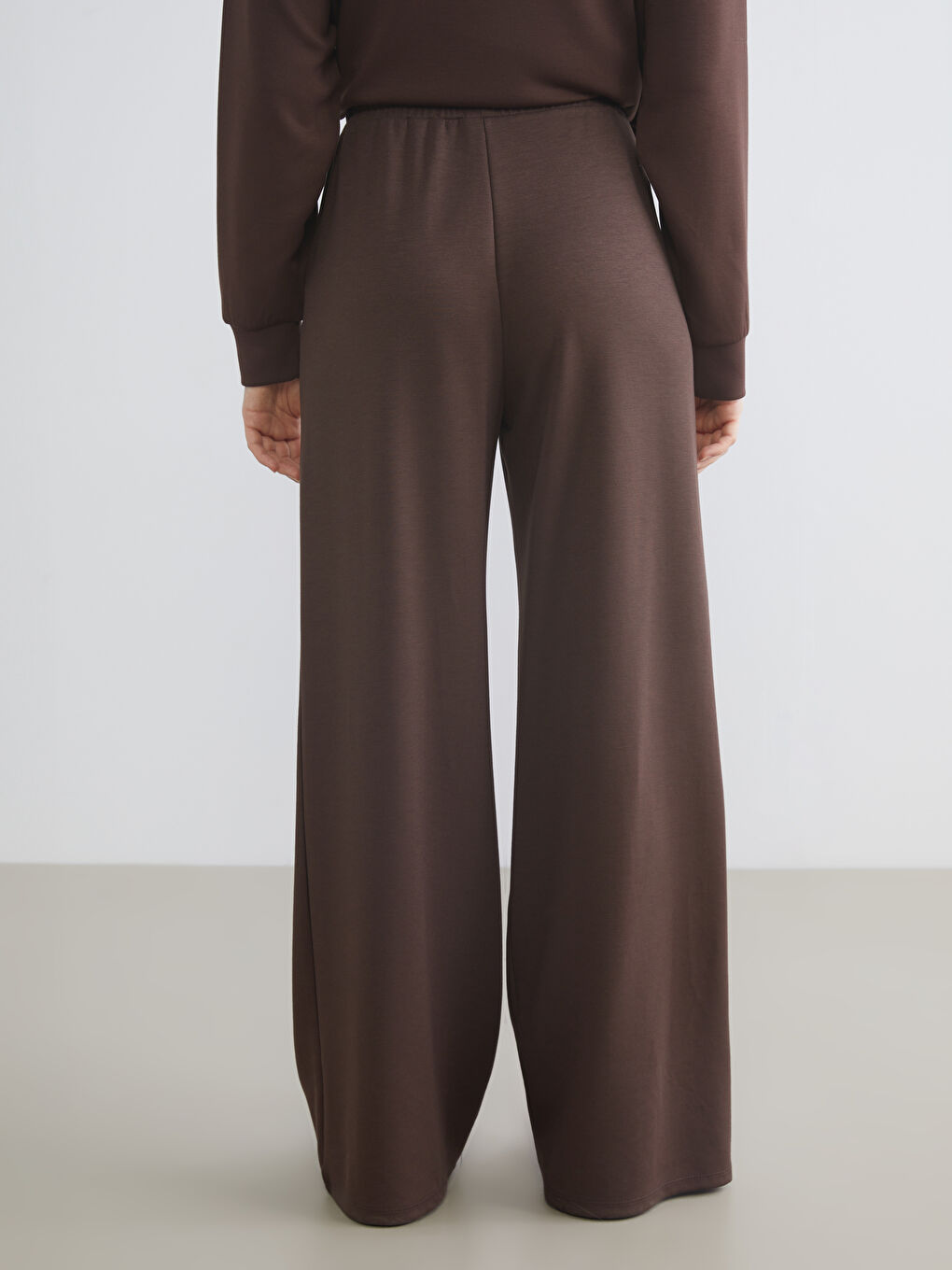 Kahverengi Beli Lastikli Kadın Eşofman Altı-3