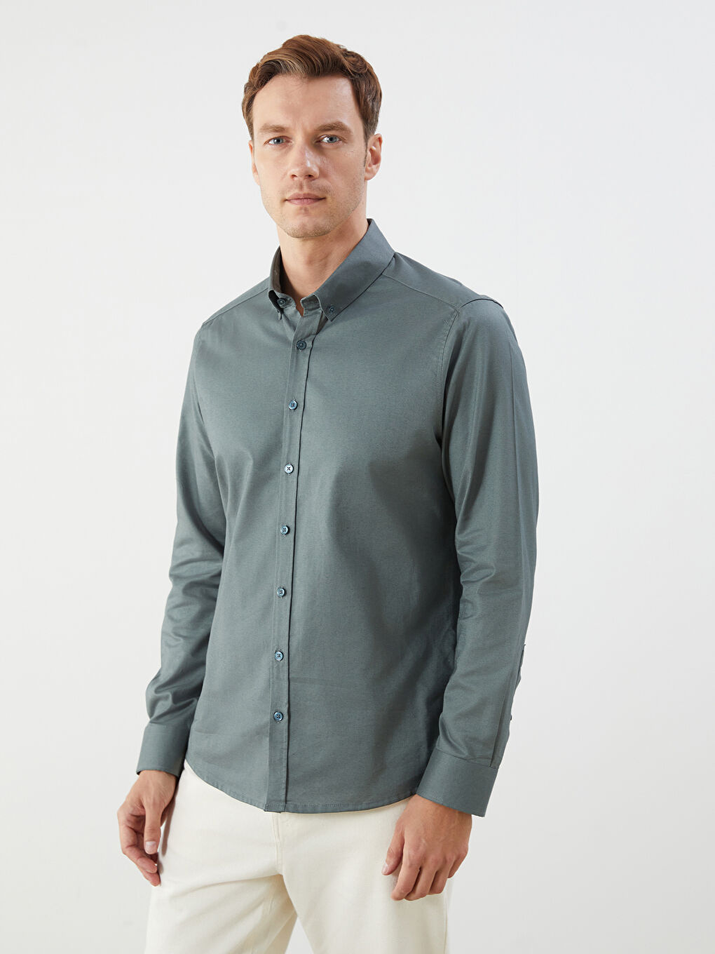 Men's Slim Fit Oxford Shirt-1