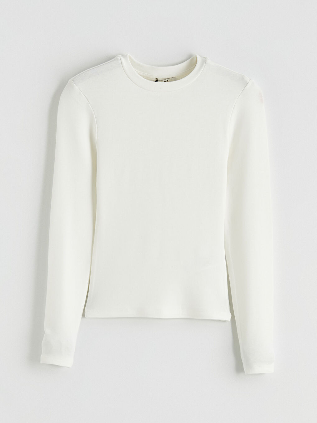 Beyaz Bisiklet Yaka Kadın Body-4