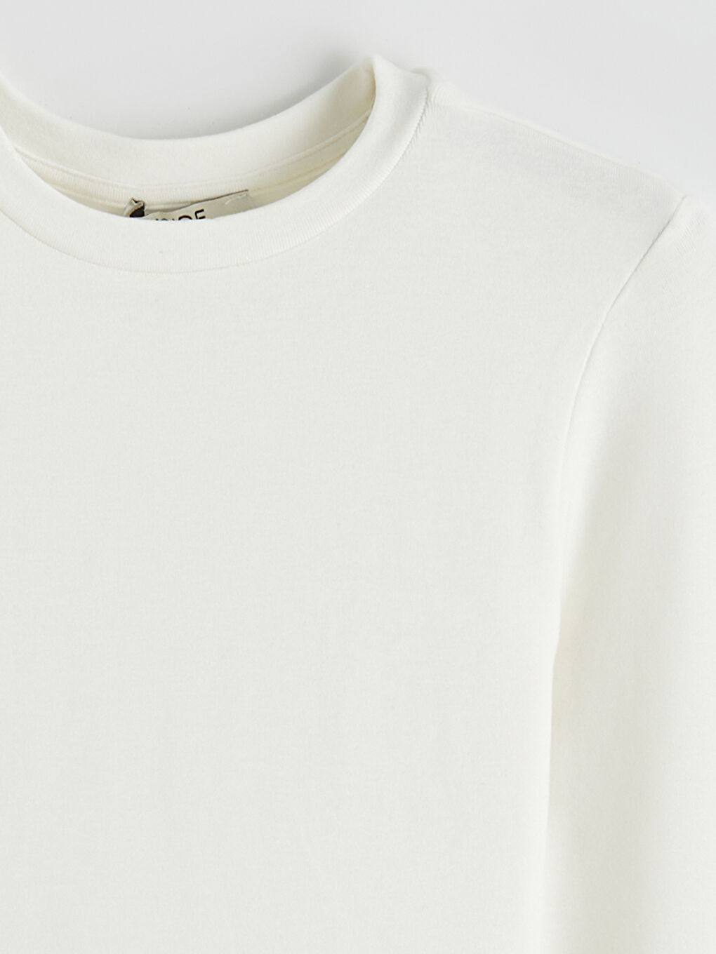 Beyaz Bisiklet Yaka Kadın Body-5