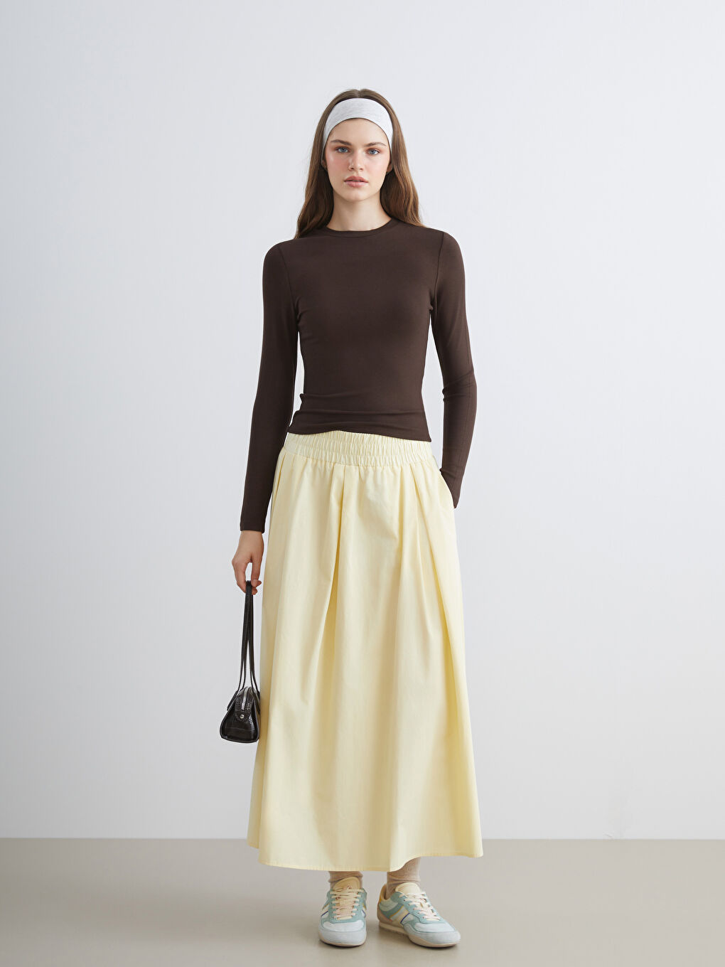 Kahverengi Bisiklet Yaka Kadın Body-1