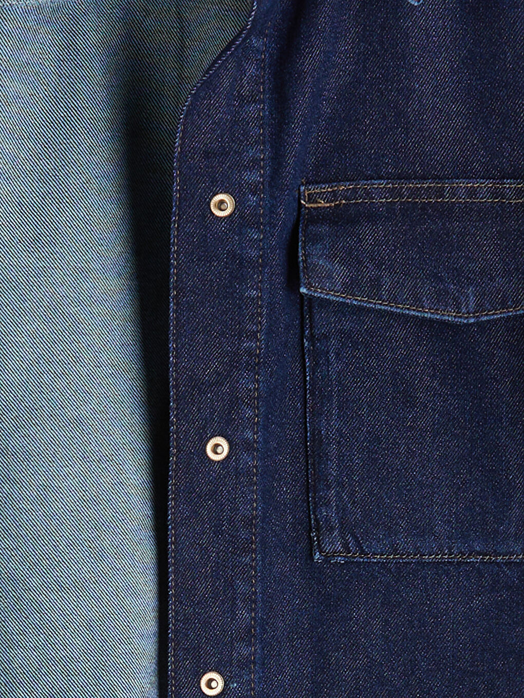 İndigo Regular Fit Kadın Jean Gömlek-5