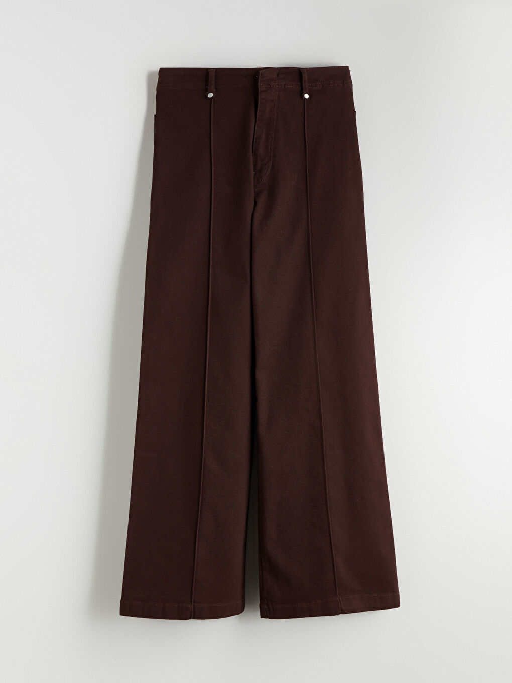 Kahverengi Straight Fit Kadın Jean Pantolon-4