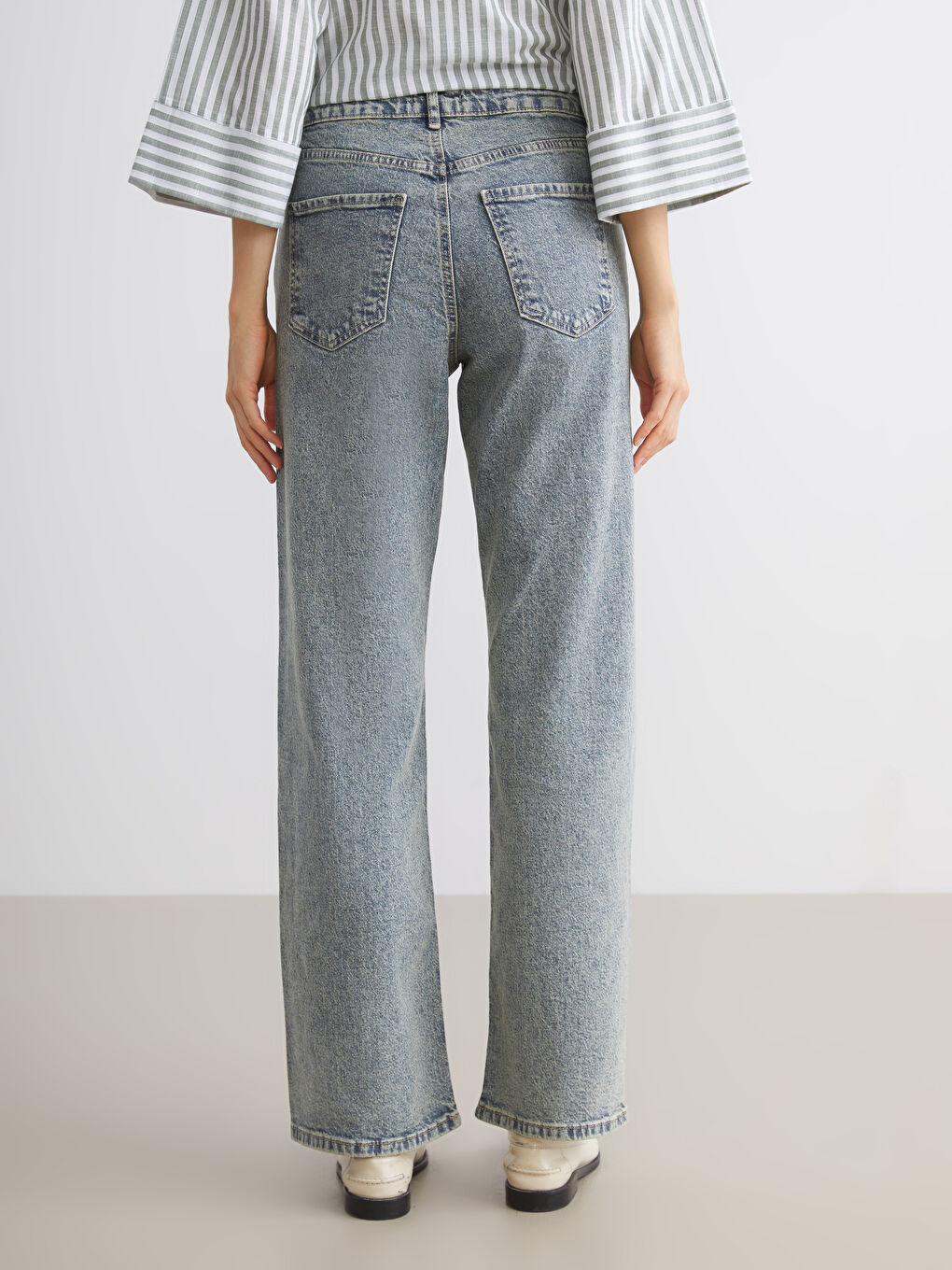 İndigo Straight Fit Kadın Jean Pantolon-3