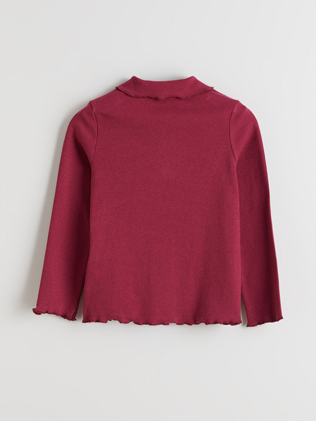 Bordo Bebe Yaka Kız Çocuk Tişört-2