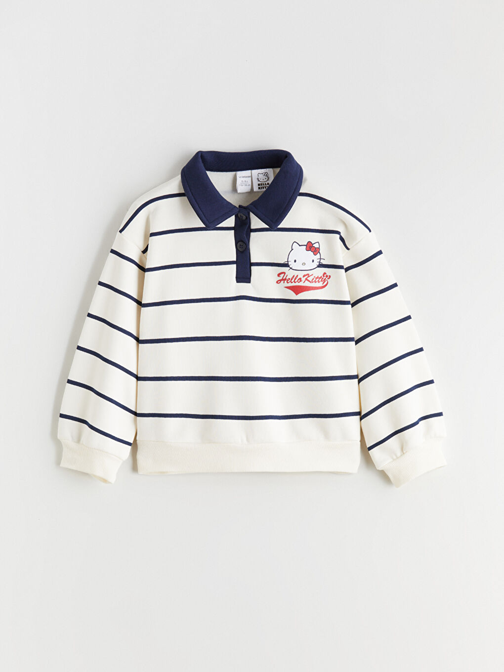 Ekru Hello Kitty Baskılı Kız Çocuk Kalın Sweatshirt