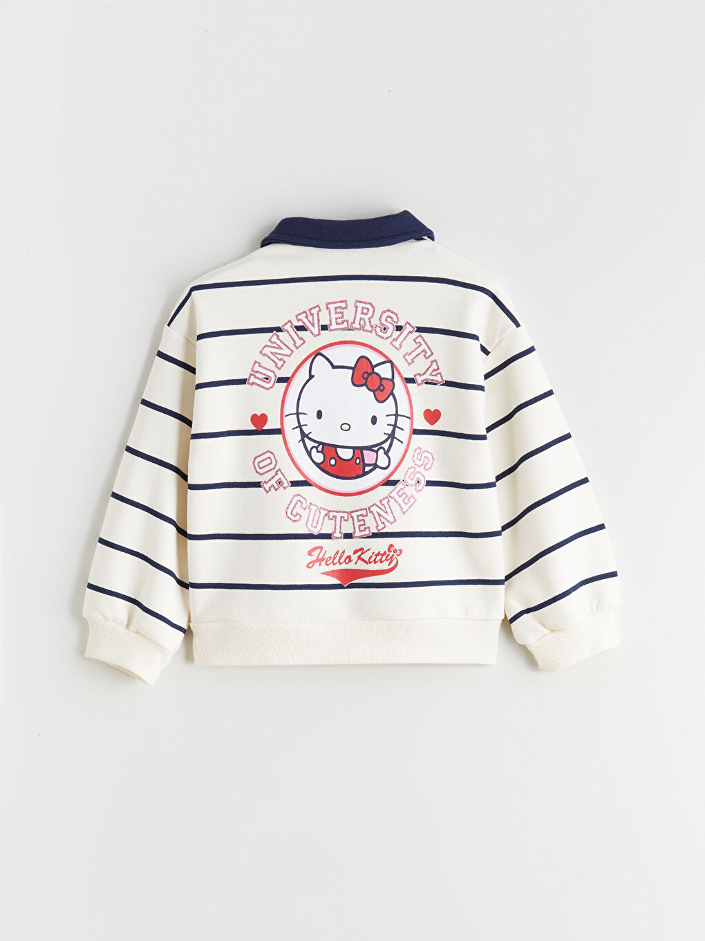 Ekru Hello Kitty Baskılı Kız Çocuk Kalın Sweatshirt-1
