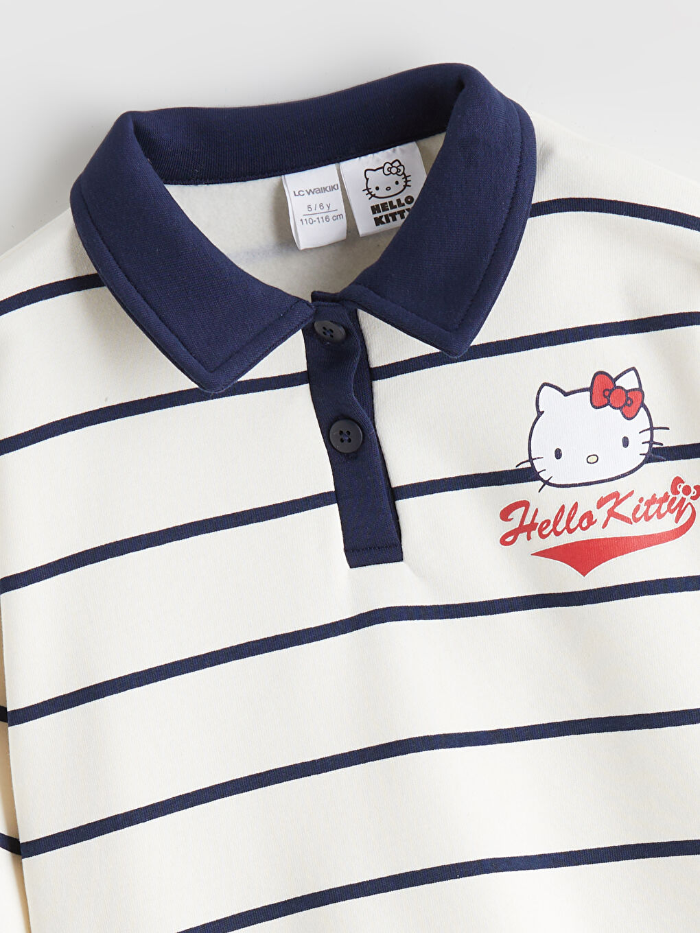 Ekru Hello Kitty Baskılı Kız Çocuk Kalın Sweatshirt-3