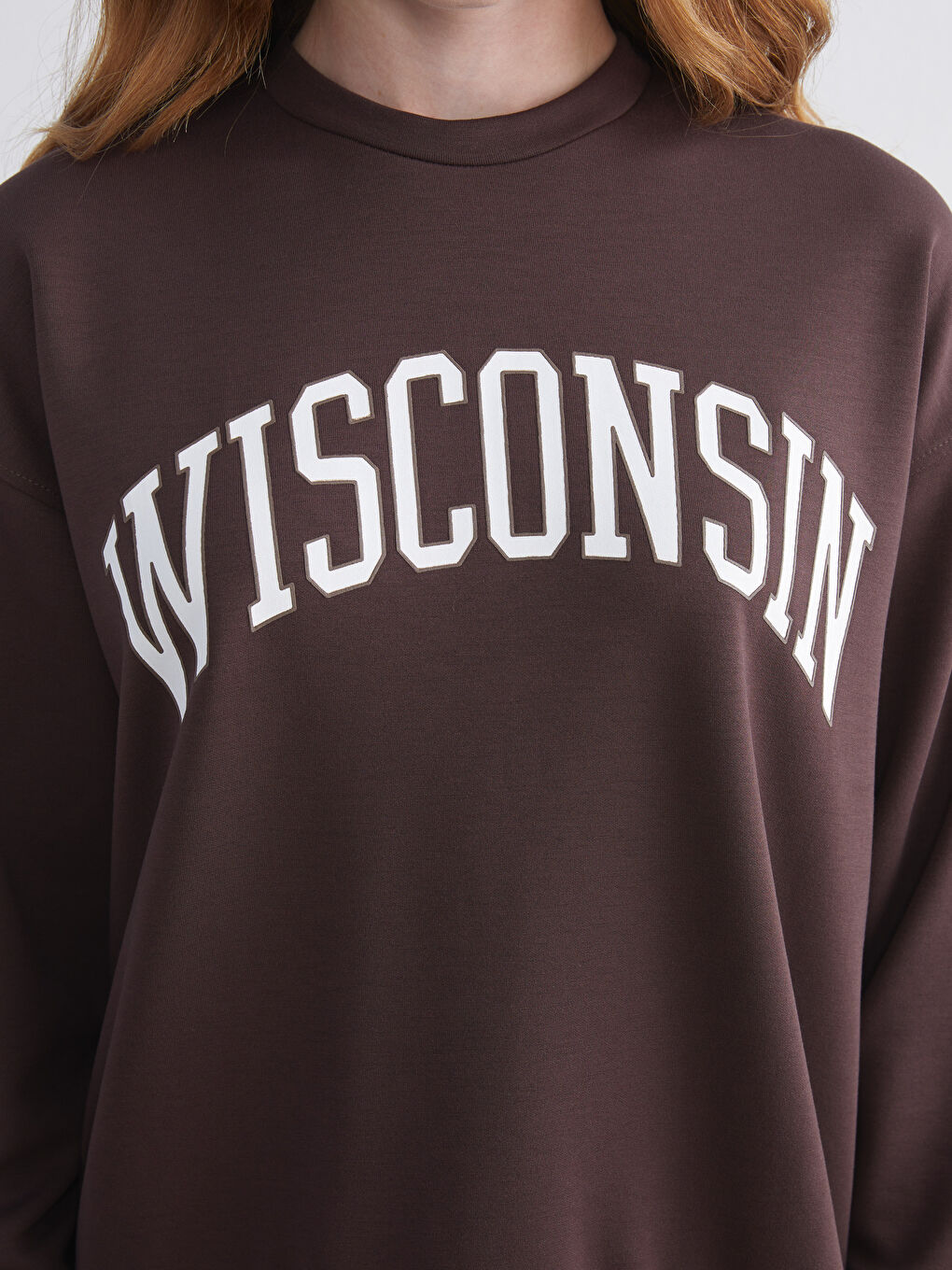 Crew Neck Printed Oversize Women's Sweatshirt-2