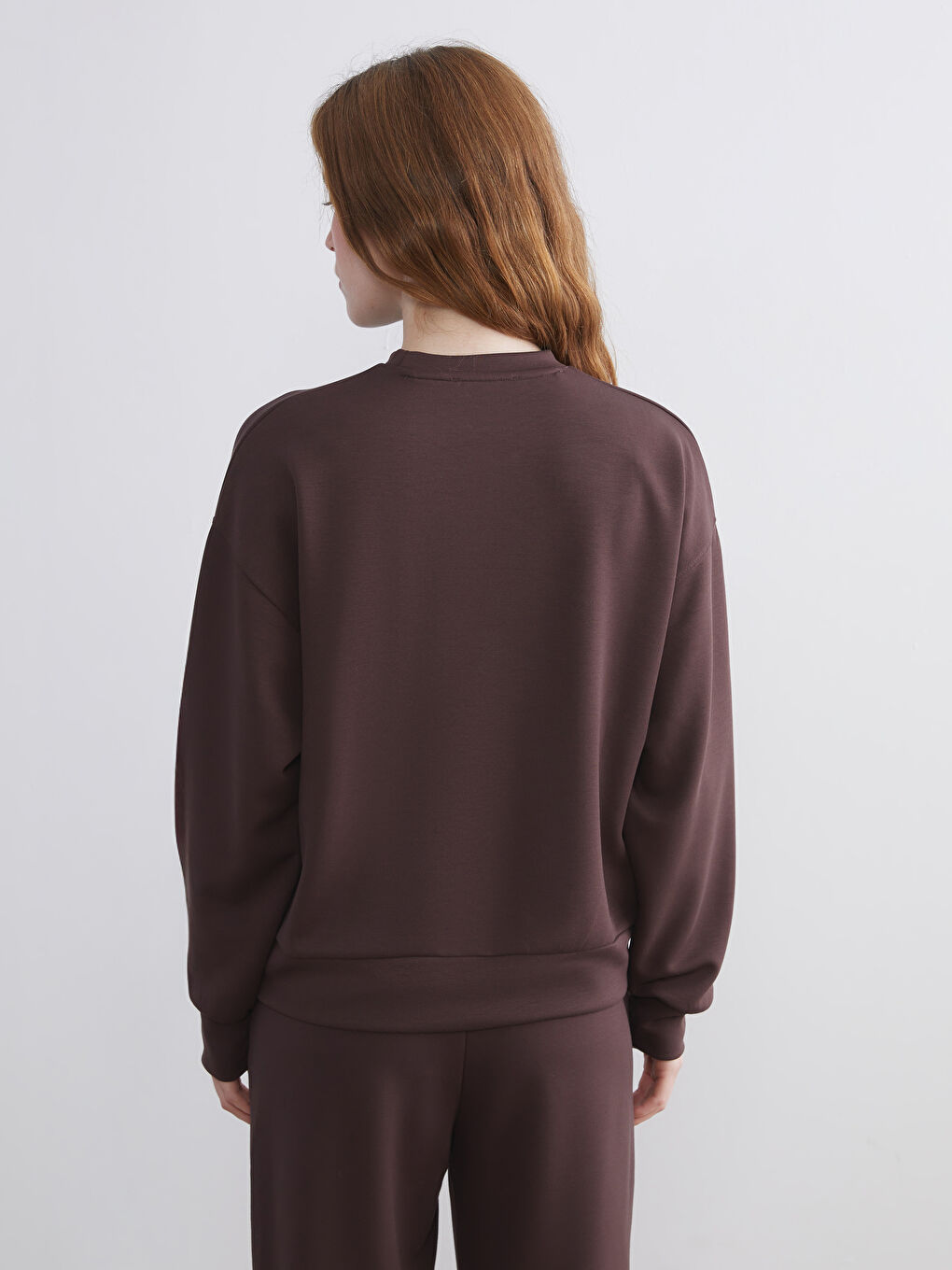 Crew Neck Printed Oversize Women's Sweatshirt-3