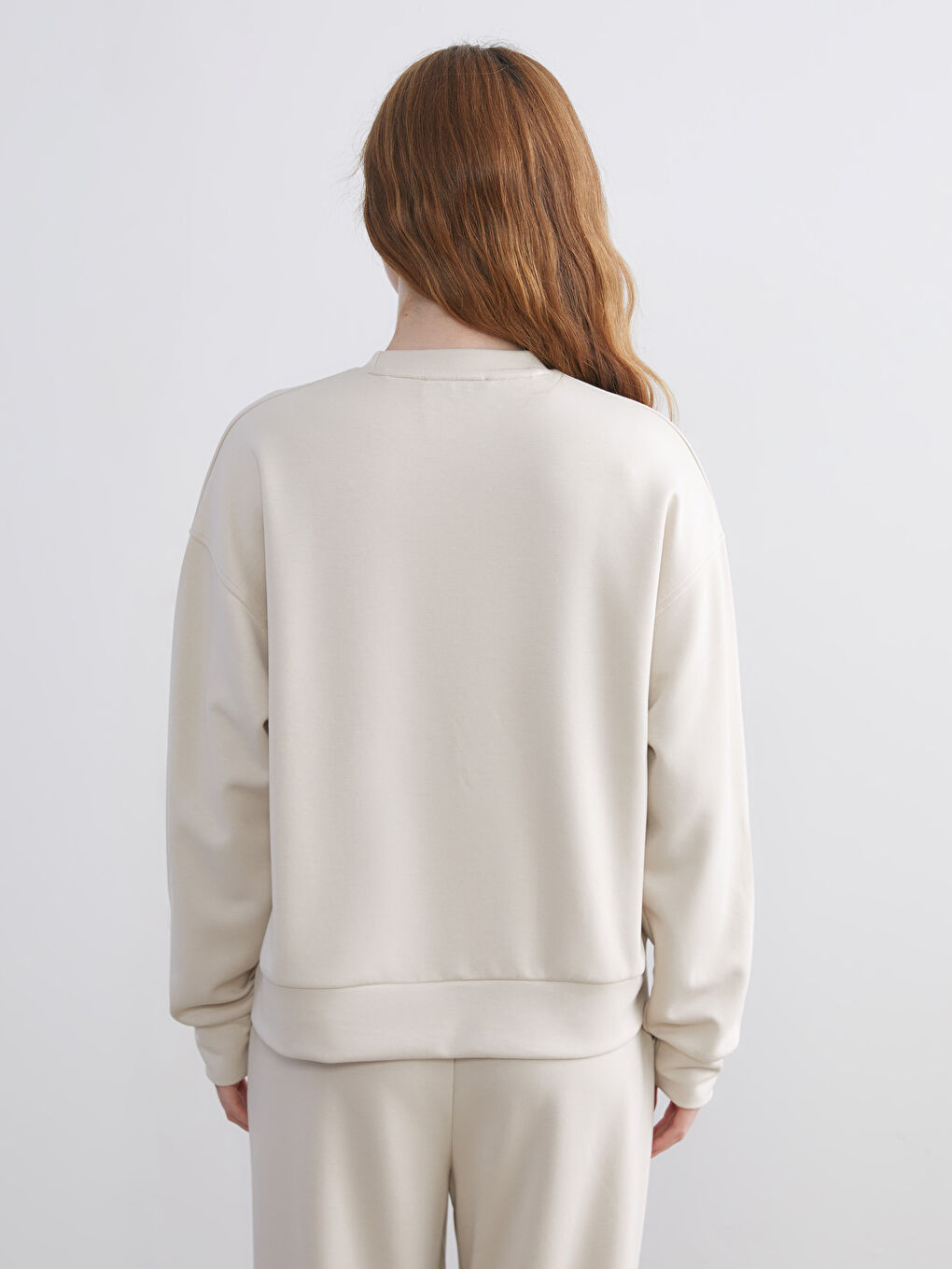 Crew Neck Printed Oversize Women's Sweatshirt-4