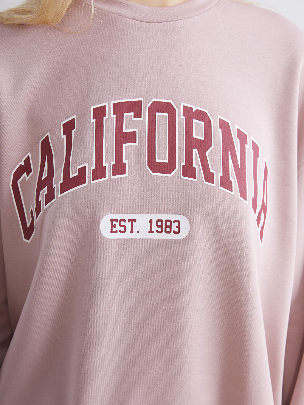 Crew Neck Printed Oversize Women's Sweatshirt-4