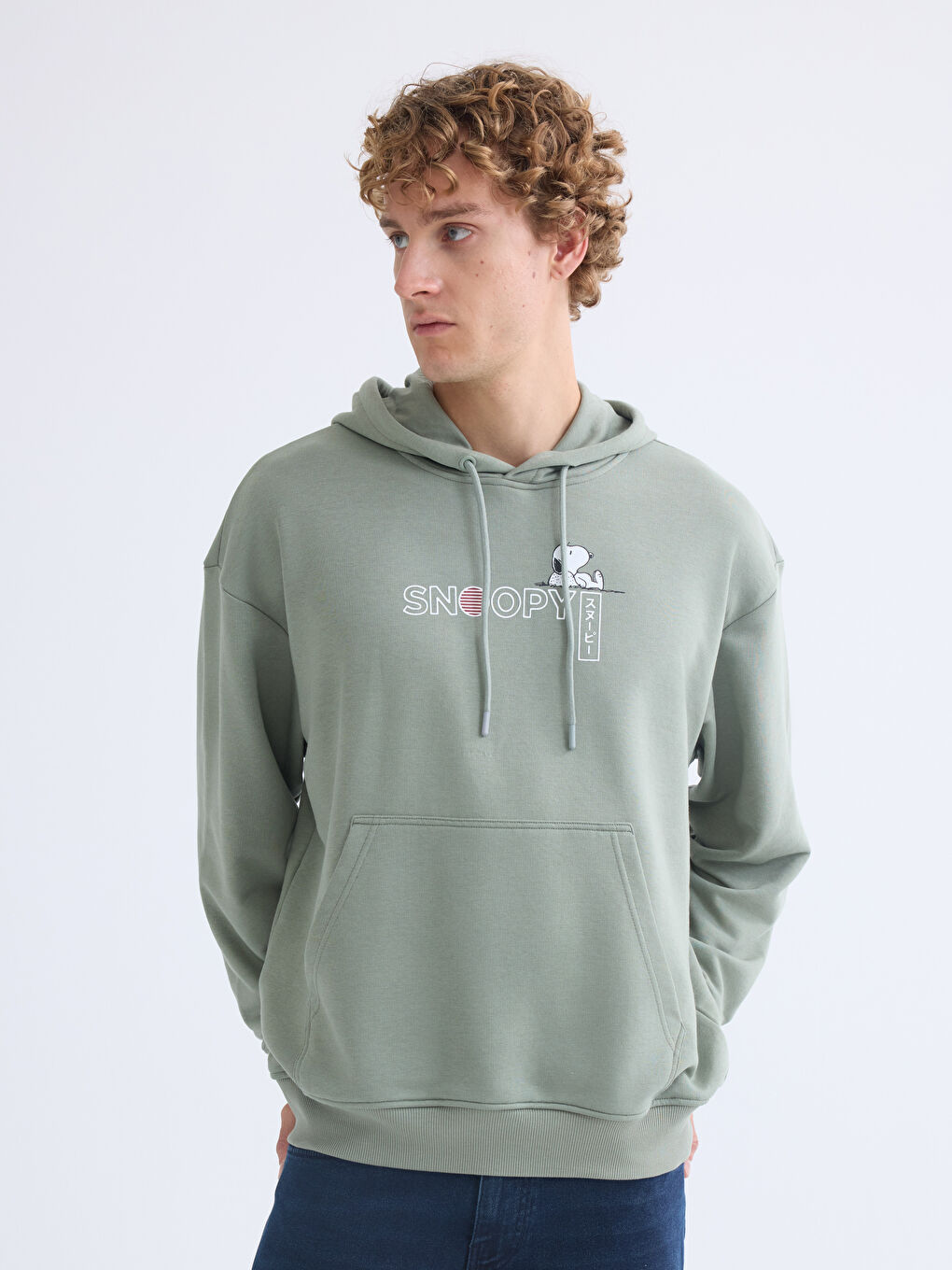 Long Sleeve Snoopy Printed Men's Hoodie