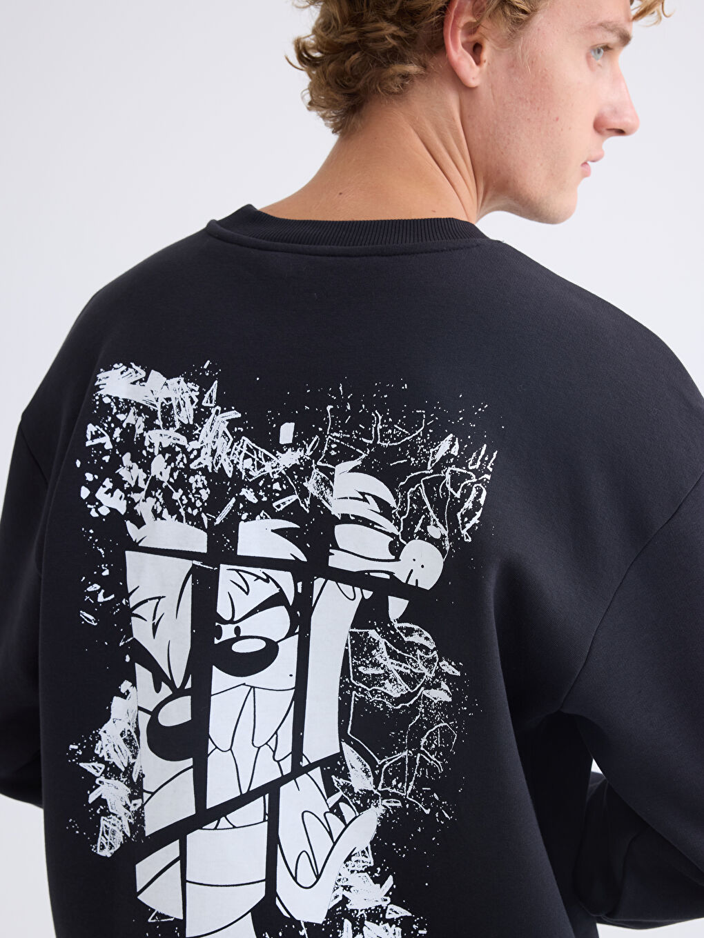 Sweat-shirt Bébé Garçon Imprimé Looney Tunes à Manches Longues Col Rond-2