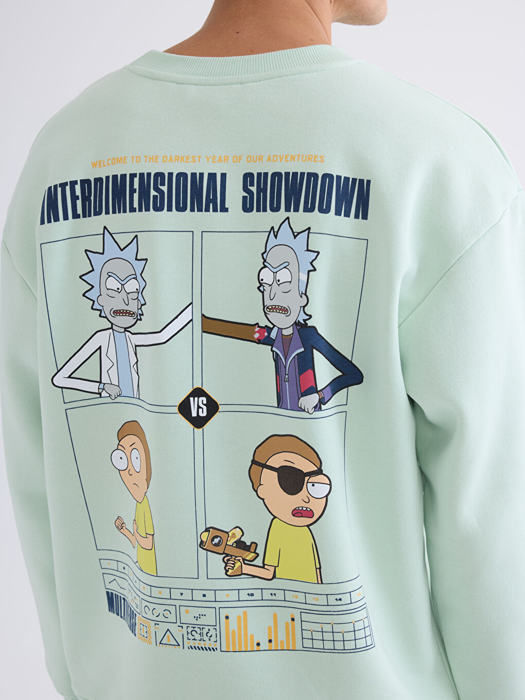 Sweat-Shirt Pour Hommes Imprimé Rick et Morty à Manches Longues et Col Rond-2