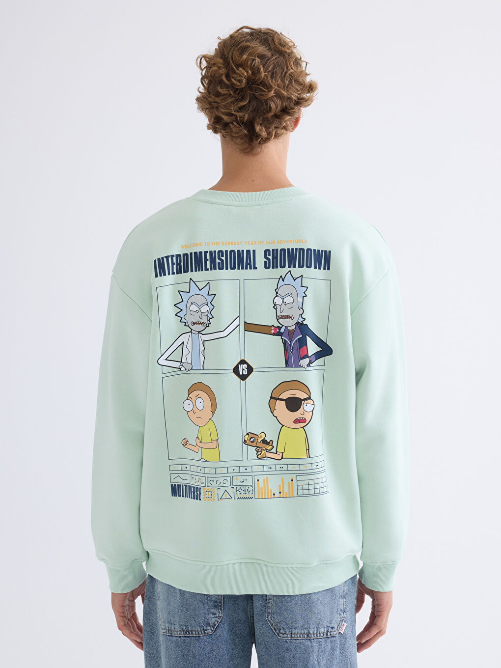 Sweat-Shirt Pour Hommes Imprimé Rick et Morty à Manches Longues et Col Rond-3