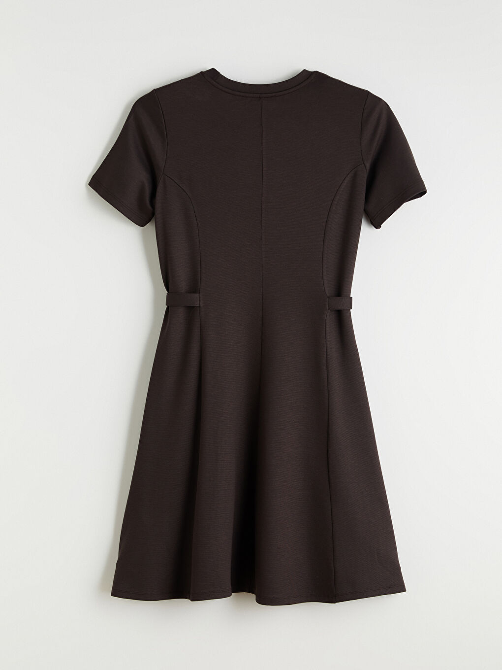 Crew Neck Fitted Waist Dress-5