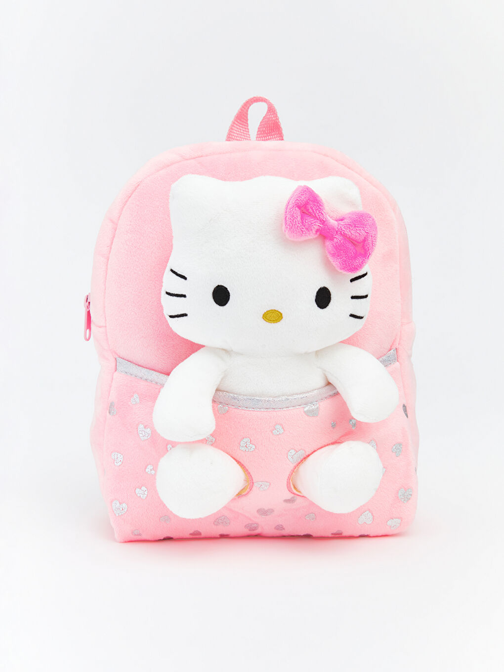 Pembe Hello Kitty Figürlü Pelüş Kız Çocuk Sırt Çantası