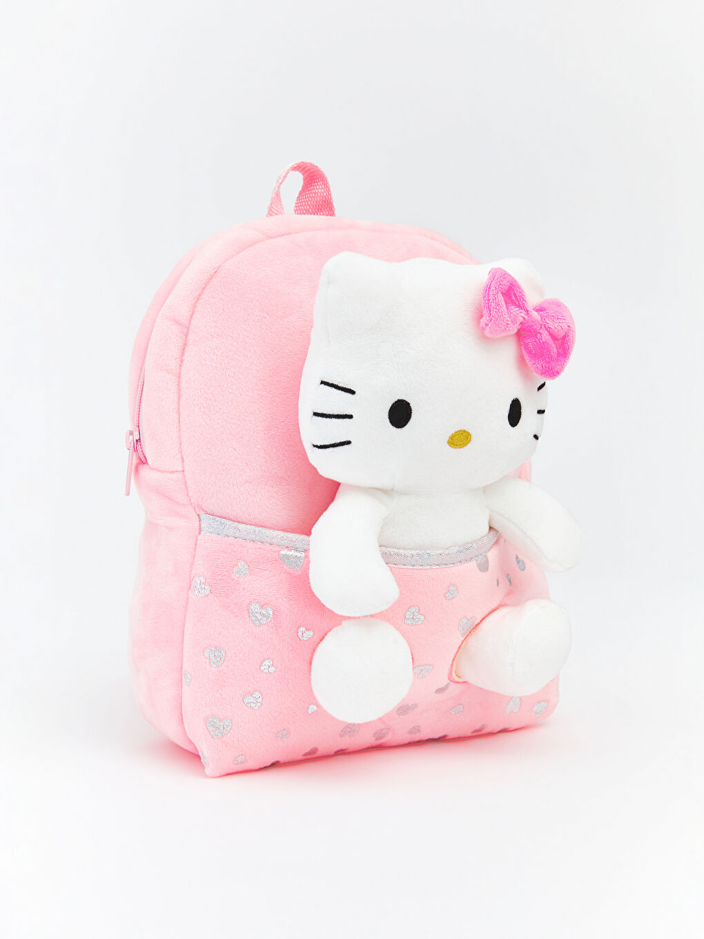 Pembe Hello Kitty Figürlü Pelüş Kız Çocuk Sırt Çantası-1