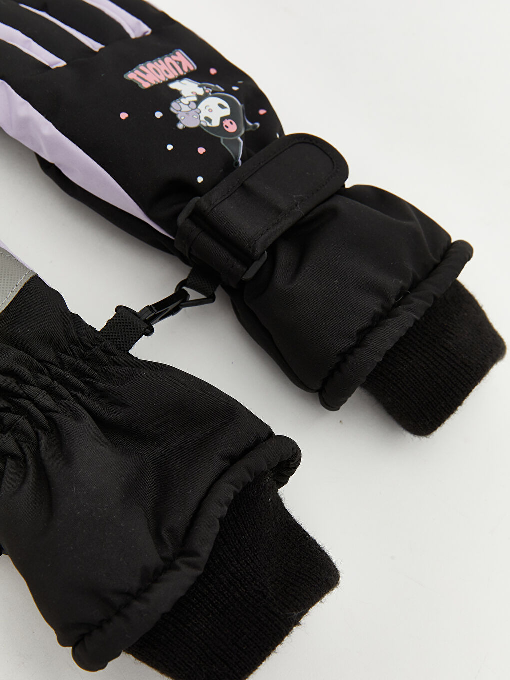 Момиче Черно Ръкавици за сняг и ски ръкавици-1