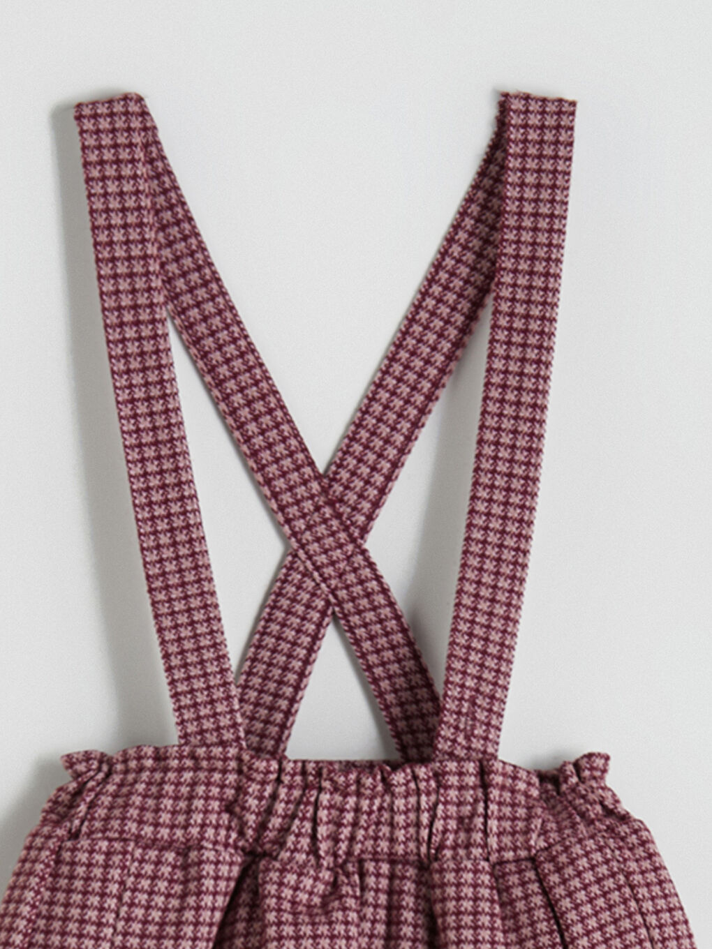 Bordo Beli Lastikli Kız Bebek Şort  ve Külotlu Çorap 2'li Takım-1