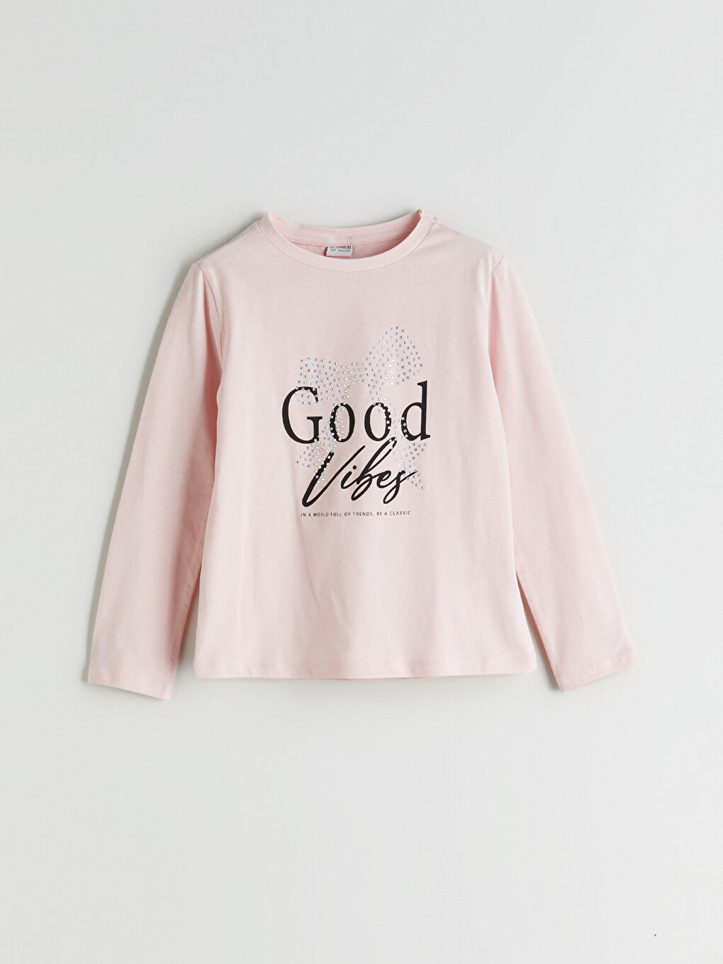 LCW ECO Crew Neck Stone Detailed Girls' T-Shirt -W5ID51Z4-G4V