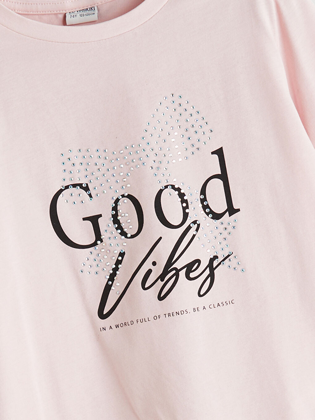 LCW ECO Crew Neck Stone Detailed Girls' T-Shirt -W5ID51Z4-G4V