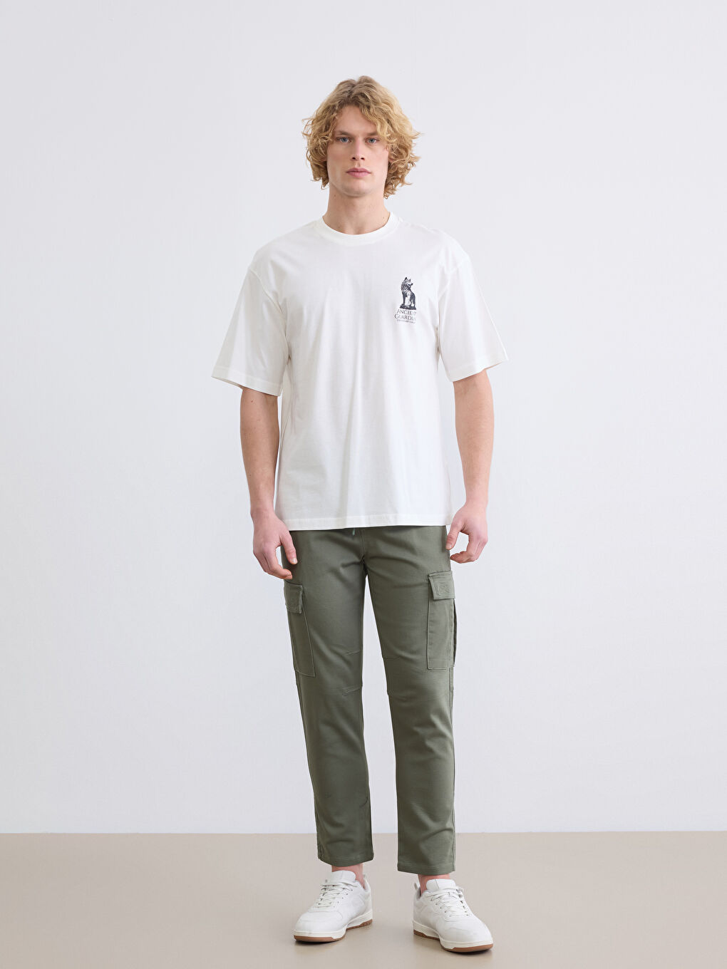 Haki Slim Fit Erkek Kargo Pantolon