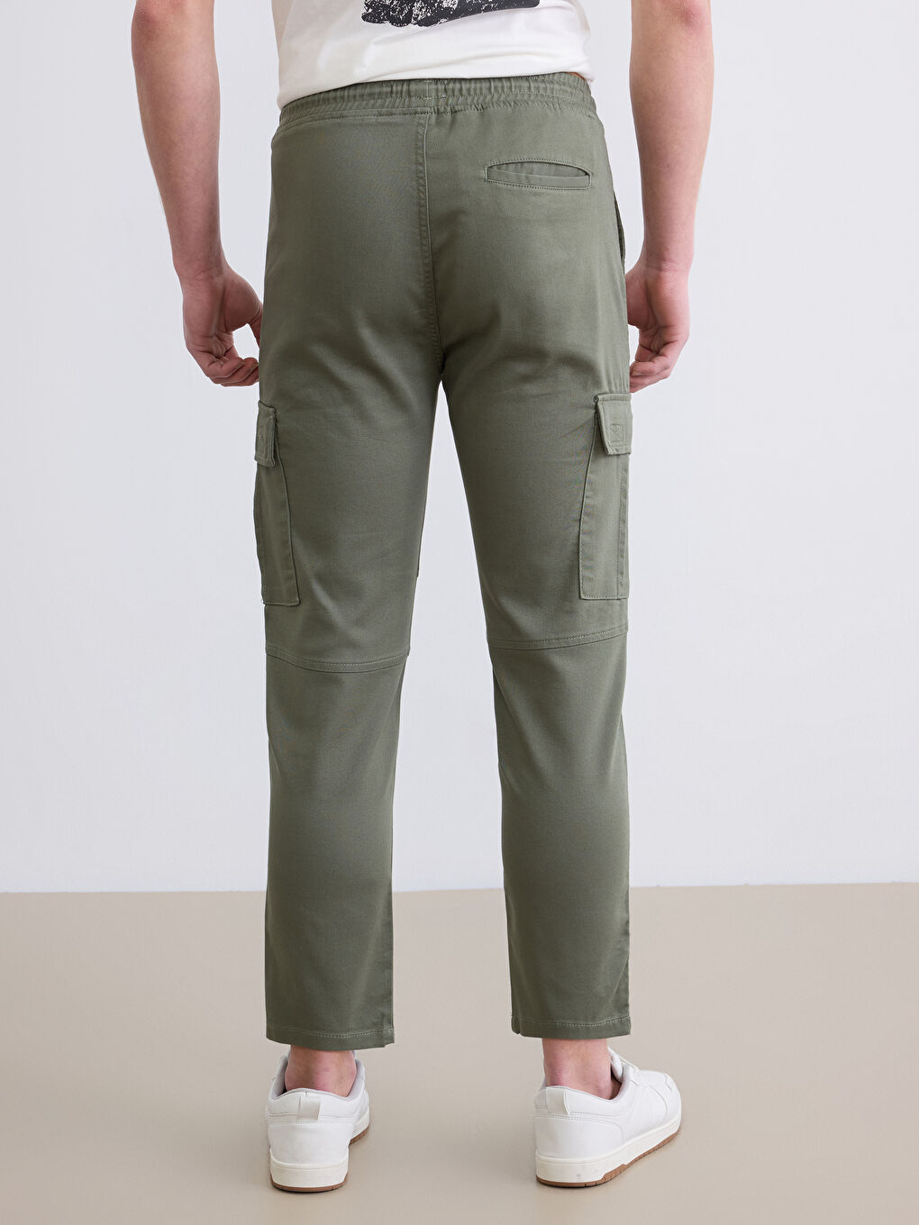 Haki Slim Fit Erkek Kargo Pantolon-3