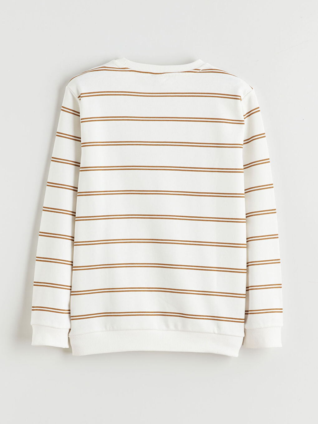 Kahverengi Bisiklet Yaka Çizgili Erkek Çocuk Sweatshirt-1