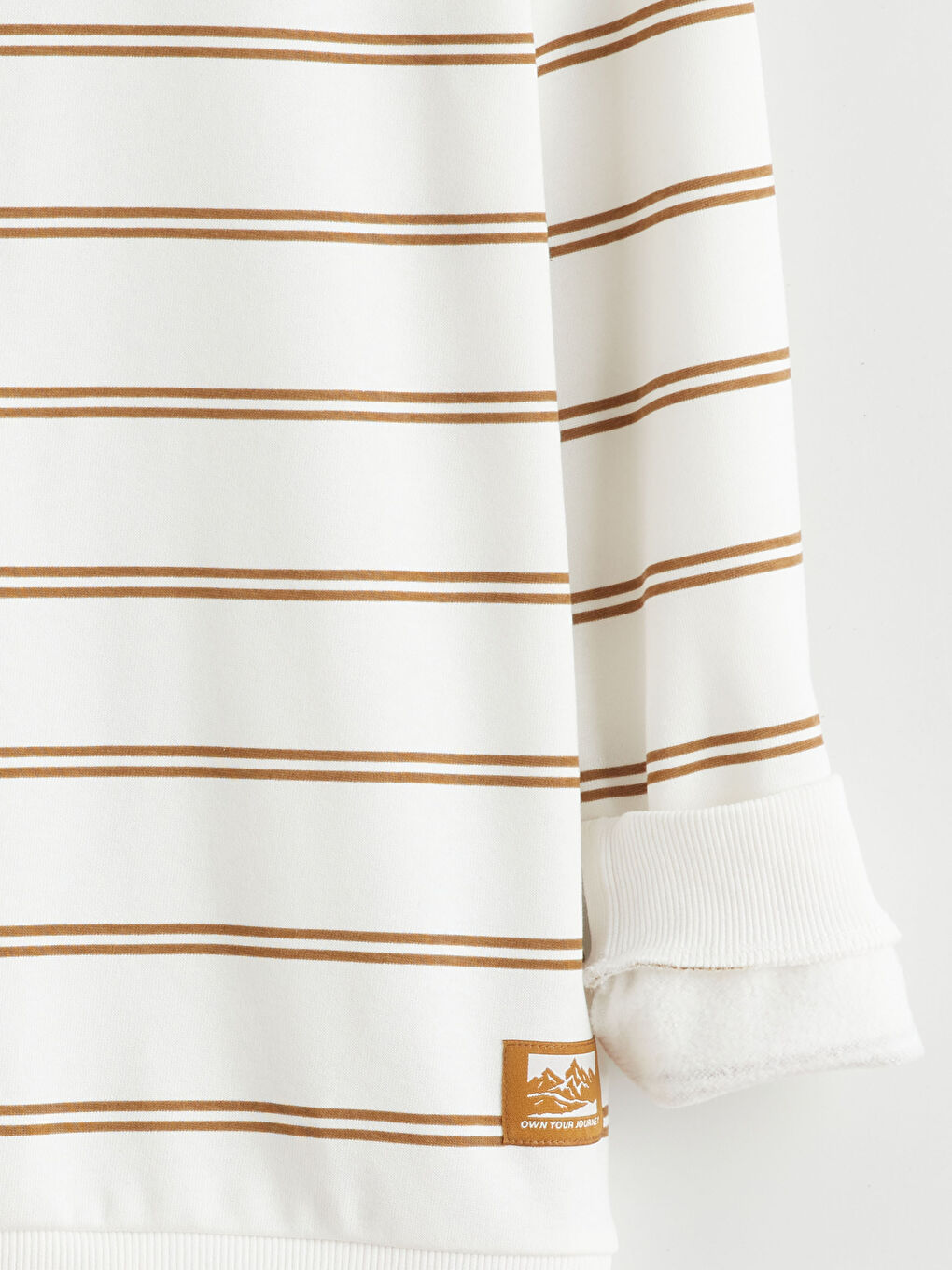 Kahverengi Bisiklet Yaka Çizgili Erkek Çocuk Sweatshirt-3