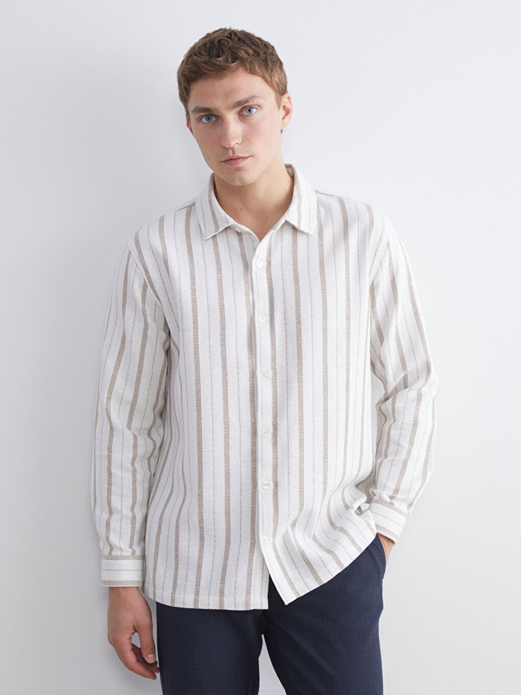 Regular Fit Striped Men's Shirt