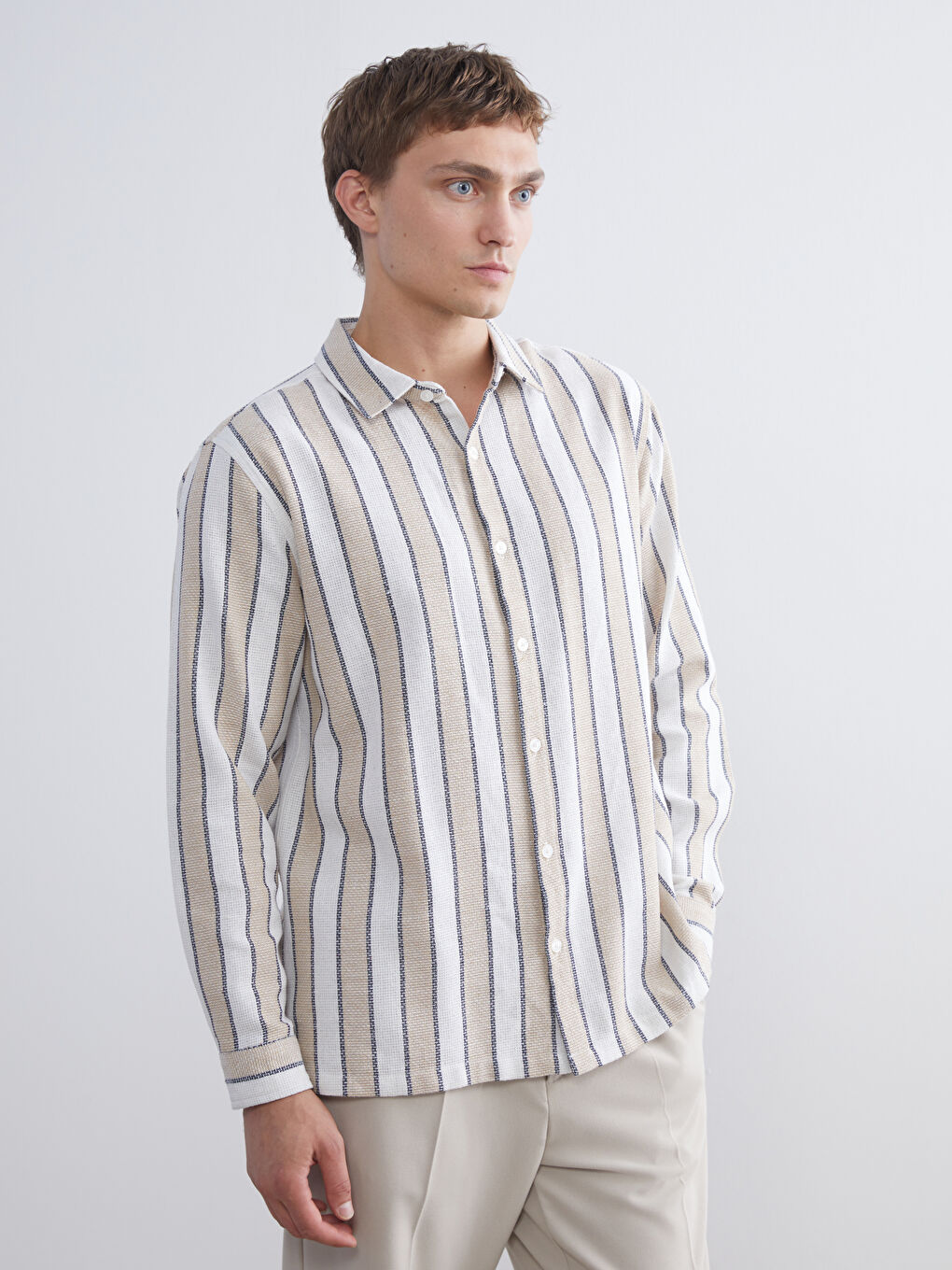 Regular Fit Striped Men's Shirt