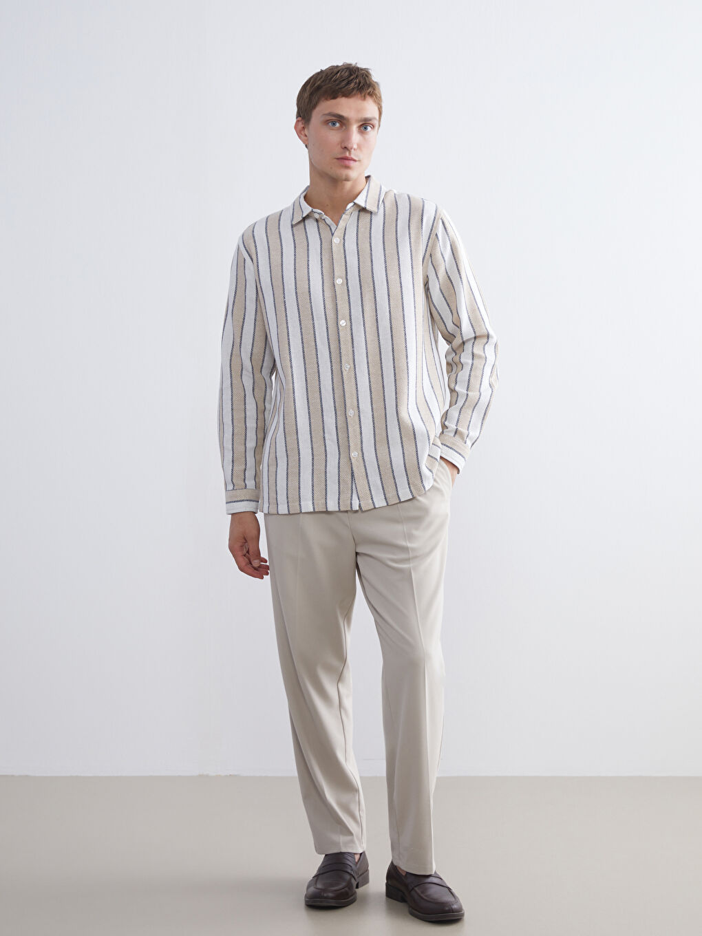 Regular Fit Striped Men's Shirt-1
