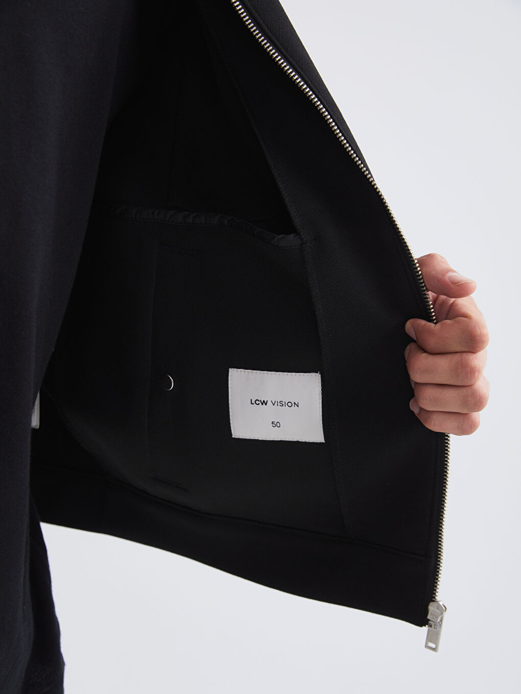 Siyah Bomber Yaka Uzun Kollu Erkek Ceket-7