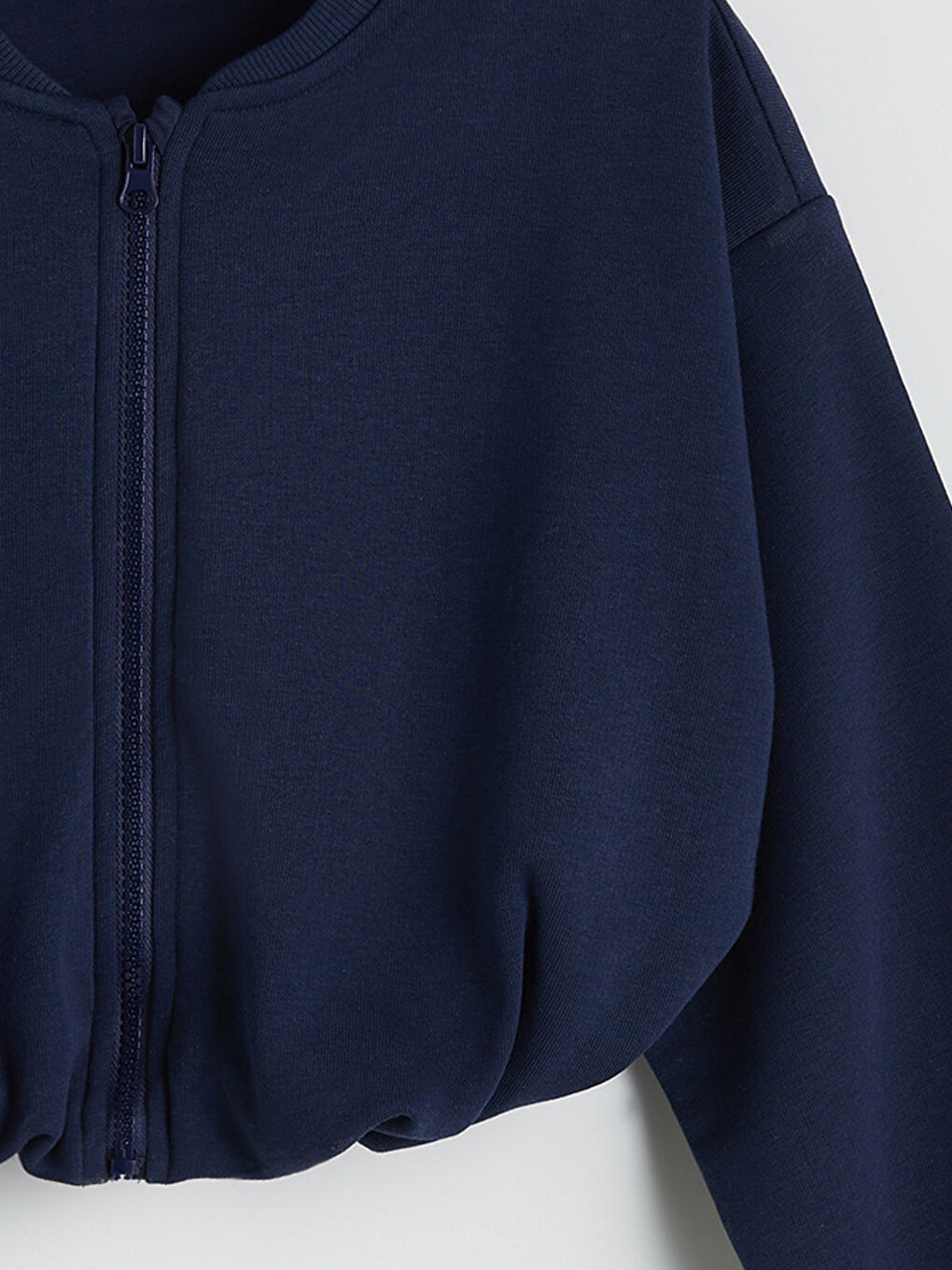 Lacivert Kız Çocuk Fermuarlı Sweatshirt-1
