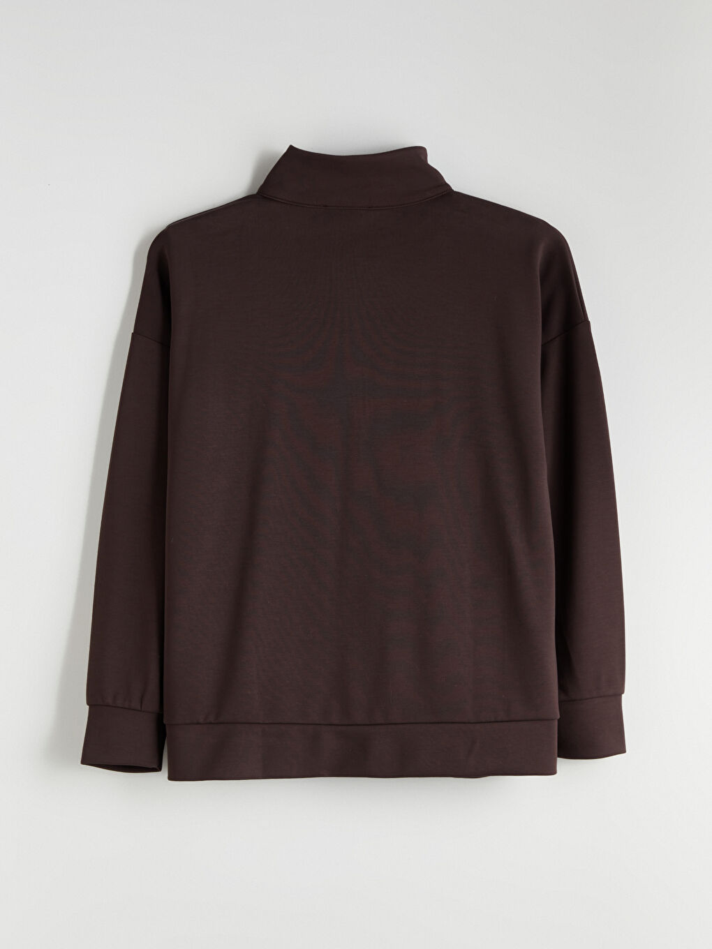 Kahverengi Dik Yaka Kadın Sweatshirt-8