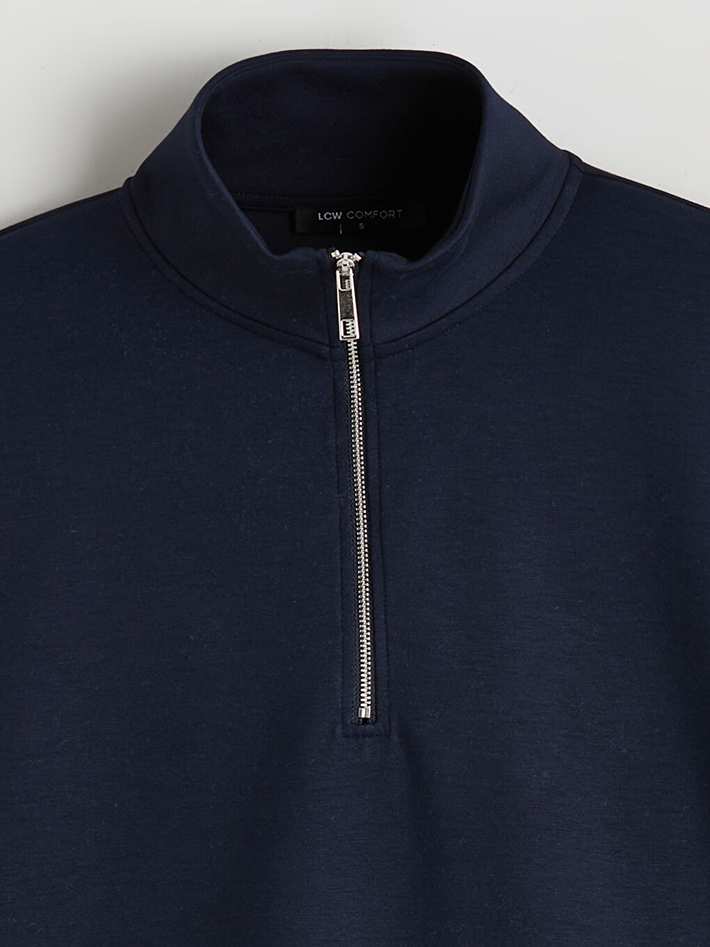 Lacivert Dik Yaka Kadın Sweatshirt-5