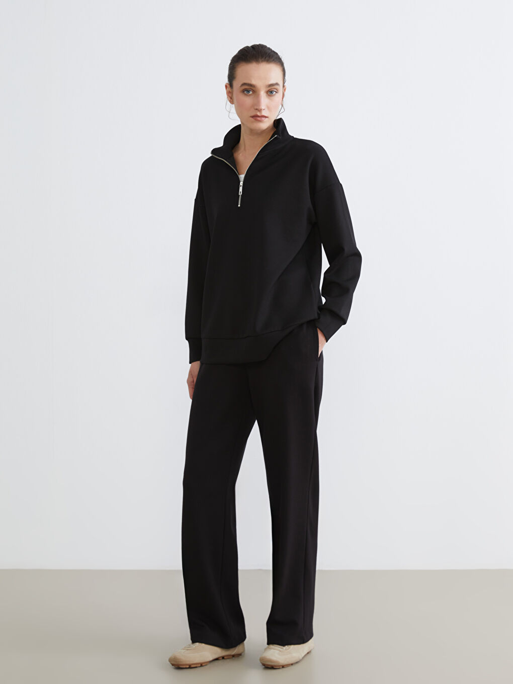 Funnel Neck Women's Sweatshirt-3