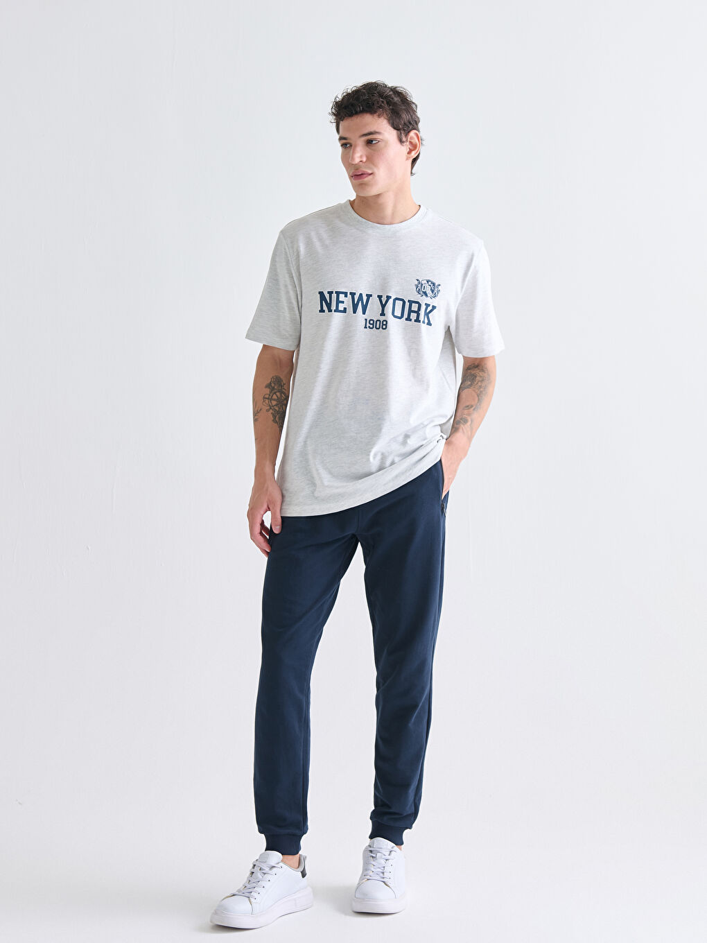 Lacivert Standart Kalıp Erkek Jogger Eşofman Altı