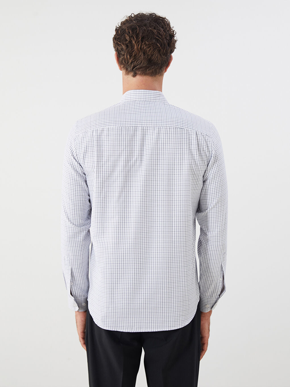 LCWAIKIKI Formal Regular Fit Long Sleeve Plaid Gabardine Men's Shirt -W5ID99Z8-LKX