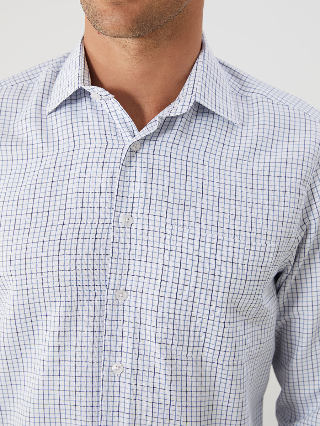 LCWAIKIKI Formal Regular Fit Long Sleeve Plaid Gabardine Men's Shirt -W5ID99Z8-LN6