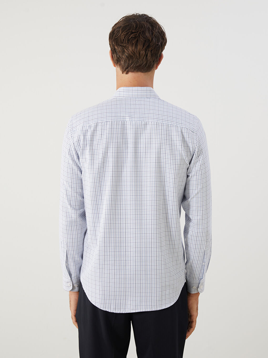 LCWAIKIKI Formal Regular Fit Long Sleeve Plaid Gabardine Men's Shirt -W5ID99Z8-LN6