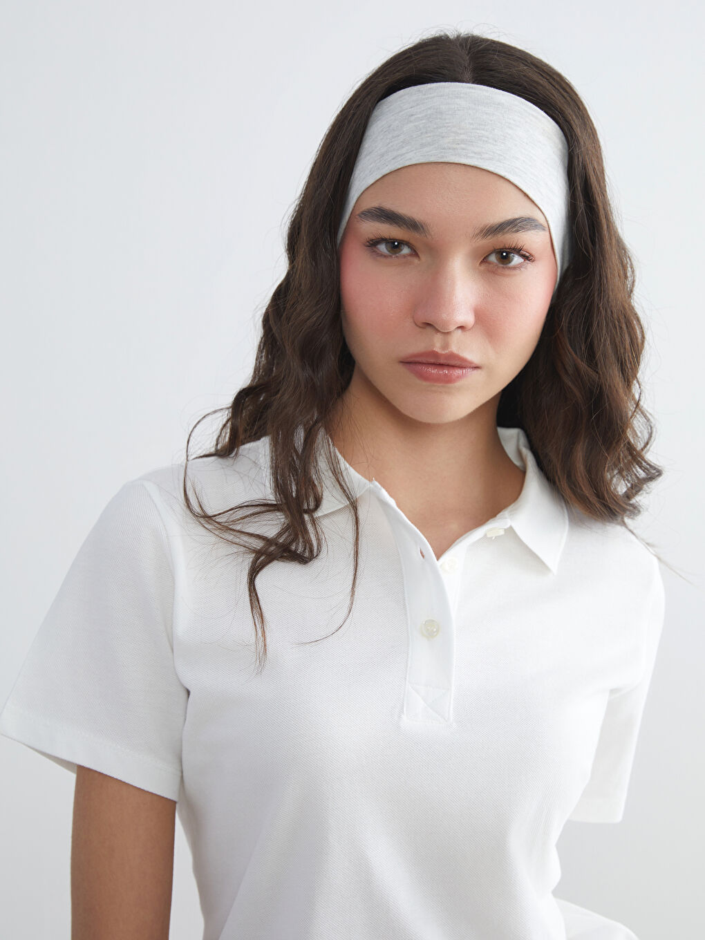 XSIDE Polo Neck Pique Women's T-Shirt -W5IE08Z8-R9J