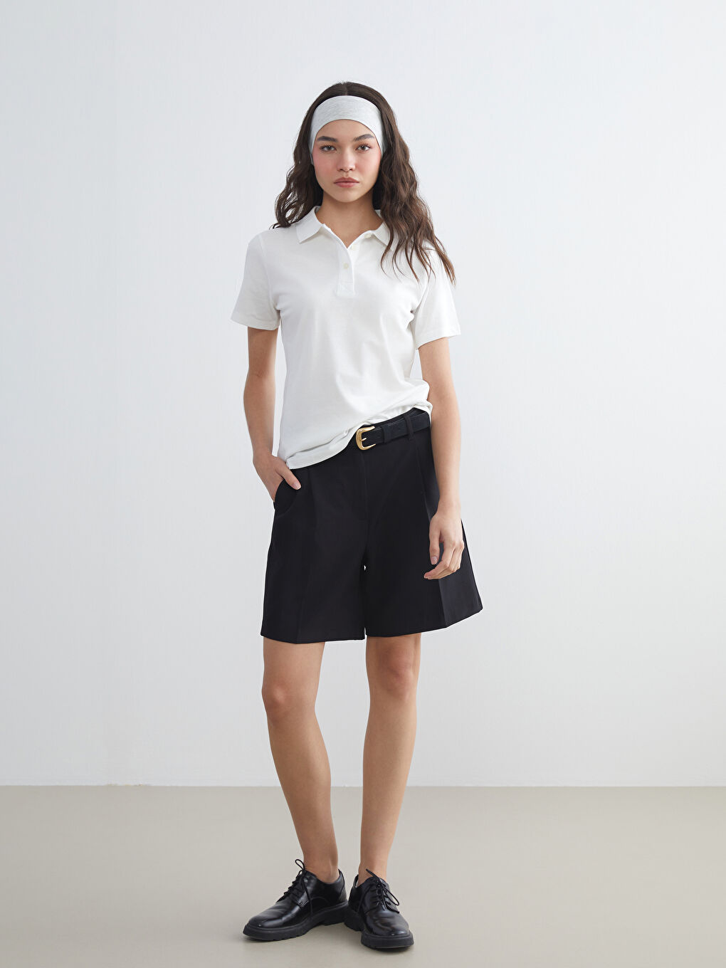 XSIDE Polo Neck Pique Women's T-Shirt -W5IE08Z8-R9J