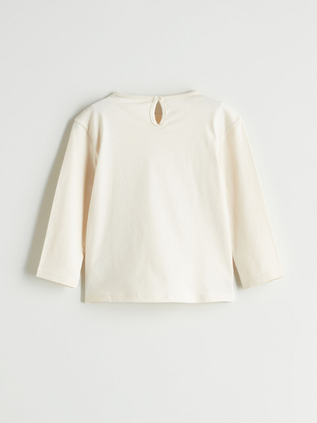 Bej Bisiklet Yaka Kız Çocuk Tişört-2